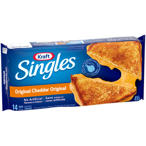Kraft Singles Cheese Slices Thick Original Cheddar 410 g