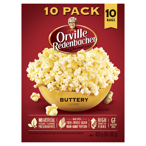 Orville Redenbacher Gluten-Free Popcorn Buttery 10 Pack 82 g