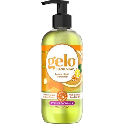 Gelo Lemon, Basil, Geranium Hand Soap Pump Bottle 300 ml