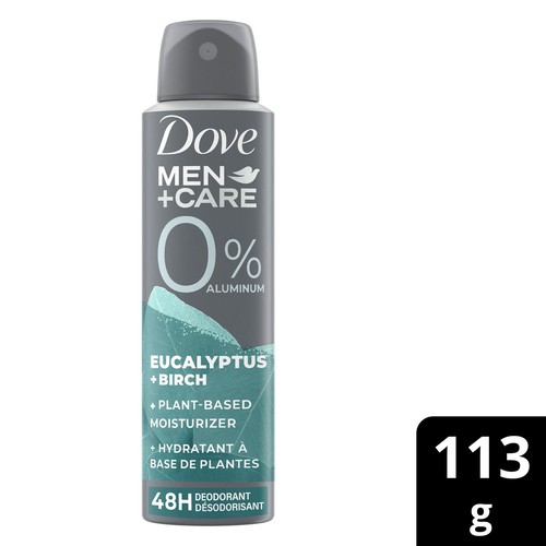 Dove Men+Care Deodorant Spray Eucalyptus & Birch 0% Aluminum Free Deodorant 113 g