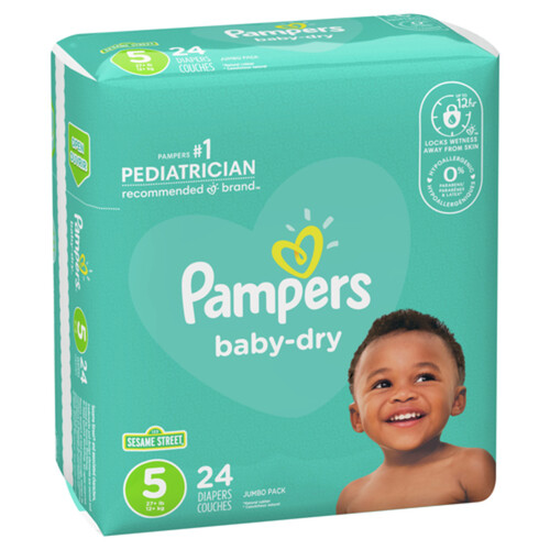 Pampers Baby Dry Diapers Size 5 24 Count