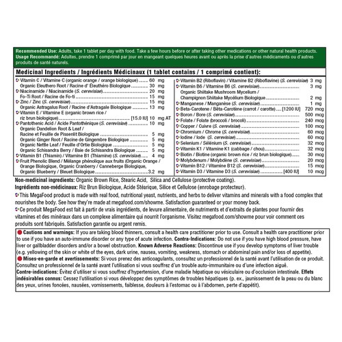 MegaFood Gluten-Free Multivitamin Men's One Daily Tablets 72 Count