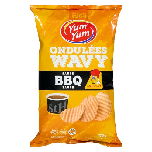 Yum Yum Wavy Rippled Chips St-Hubert BBQ Sauce 170 g