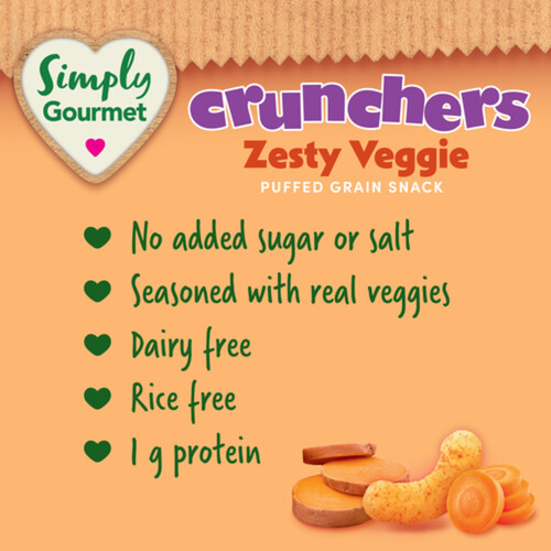 Simply Gourmet Crunchers Baby Snack Zesty Veggie 32 g