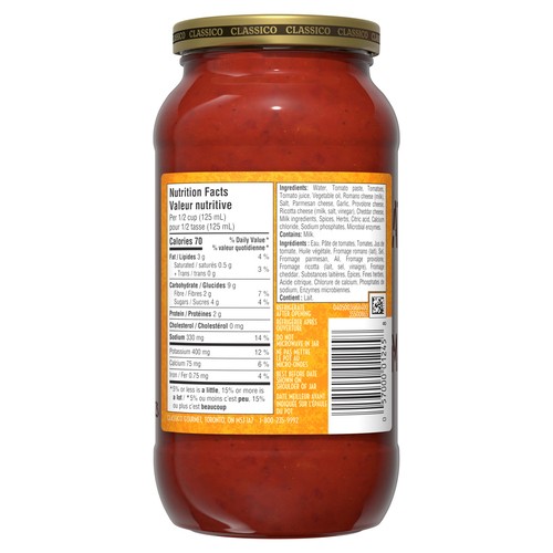 Classico Pasta Sauce Four Cheese 600 ml
