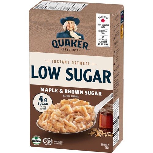 Quaker Low Sugar Instant Oatmeal Maple & Brown Sugar 8 Packets 232 g