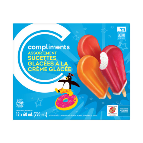 Compliments Peanut-Free Ice Cream Pops Assorted 12 x 60 ml