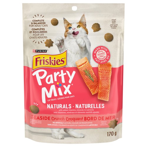 Friskies Cat Treats Party Mix Naturals Seaside Crunch with Real Fish 170 g