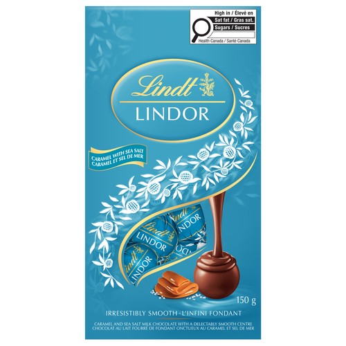 Lindt Lindor Milk Chocolate Truffles Caramel & Sea Salt Bag 150 g