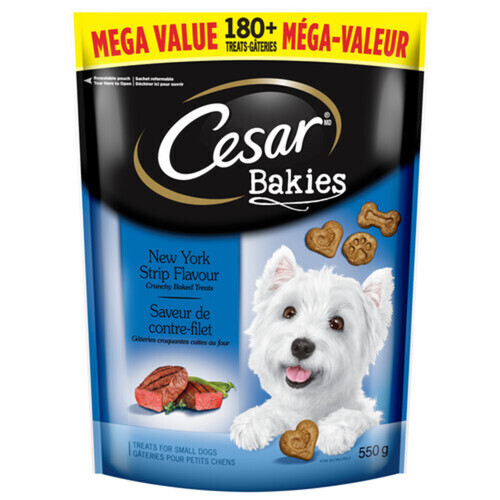 Cesar Bakies Small Adult Dog Treats Crunchy New York Strip 550 g
