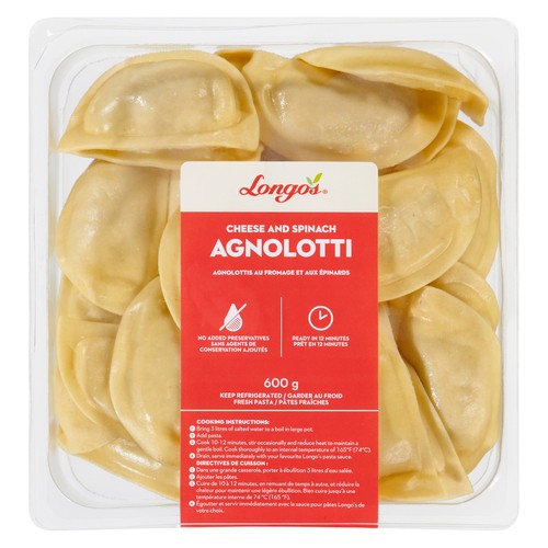 Longo's Agnolotti Cheese & Spinach 600 g
