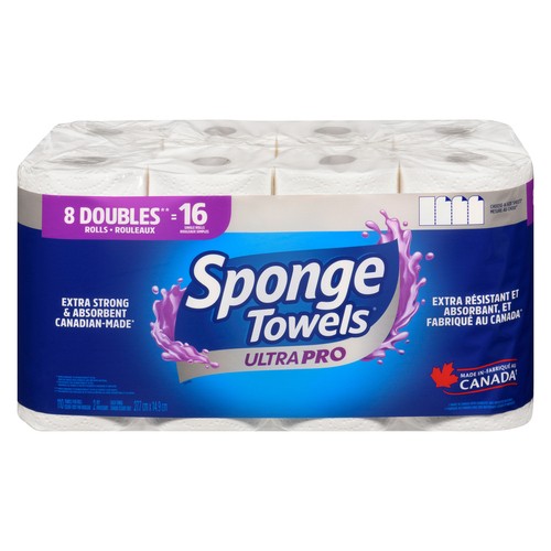 Sponge Towels Paper Towel Ultra Pro 2-Ply 8 Doubles Rolls x 110 Sheets