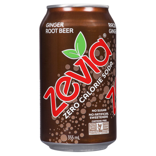 Zevia Ginger Root Beer Soft Drink 355 ml