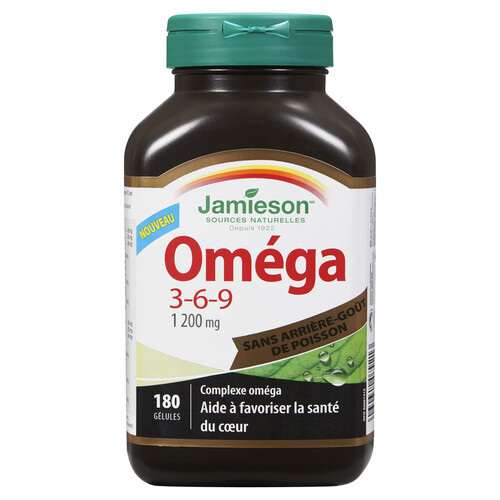 Jamieson Omega 369 Supplement No Fishy Aftertaste Softgels 180 EA