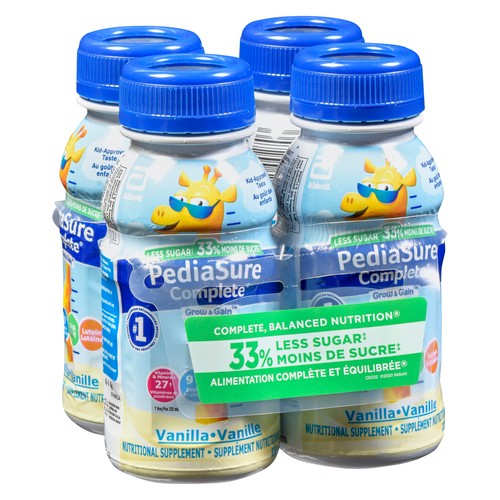 PediaSure Complete Grow & Gain Nutritional Supplement Reduced Sugar Vanilla 4 x 235 ml