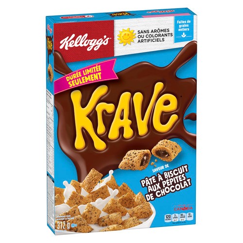 Kellogg's Krave Cereal Chocolate Chip Cookie Dough 312 g