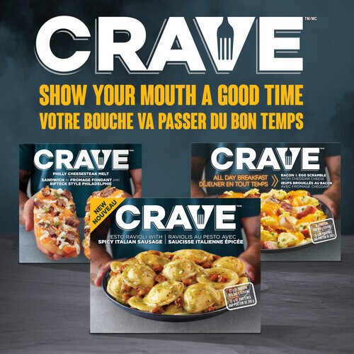 Crave Frozen Pesto Ravioli With Spicy Italian Sausage 340 g