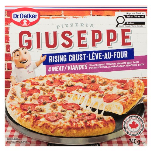 Dr. Oetker Giuseppe Pizzeria Frozen Rising Crust Pizza 4 Meat 740 g