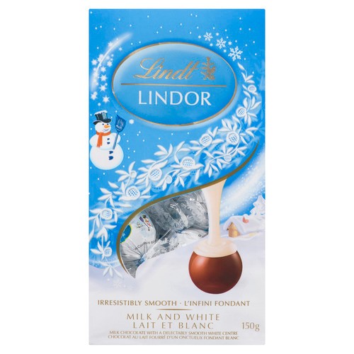 Lindt Lindor Snowman Chocolate Bag Milk & White 150 g