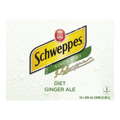 Schweppes Soft Drink Diet Ginger Ale 12 x 355 ml (cans)