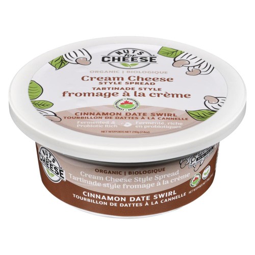 Nuts for Cheese Organic Cream Cheese Style Spread Cinnamon Date Swirl 210 g