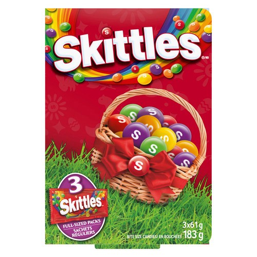Skittles Candy Bite Size Full-Sized Pack 3 x 61 g