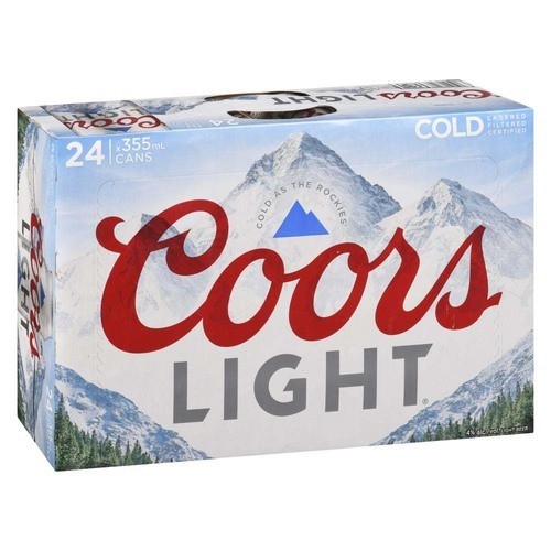 Coors Light Beer 4% Alcohol 24 x 355 ml (cans)