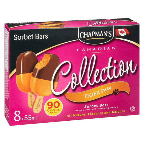 Chapman's Ice Cream Bars Sweet Options Orange Sorbet & Milk Chocolate 8 x 55 ml