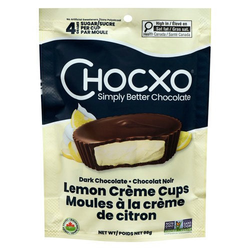Chocxo Organic Dark Chocolate Lemon Crème Cups 98 g