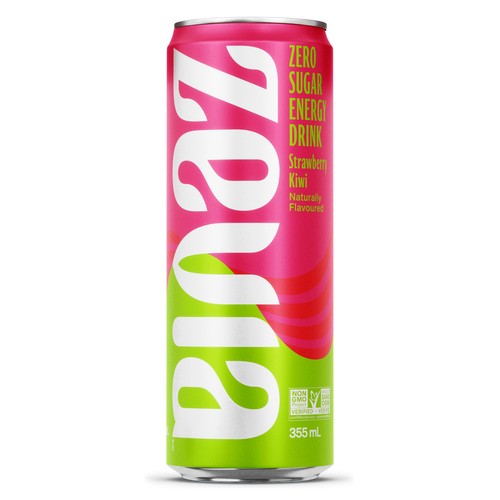 Zevia Zero Sugar Energy Drink Strawberry Kiwi 355 ml (can)
