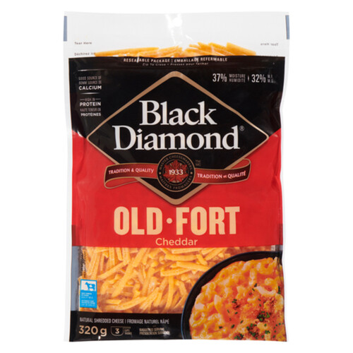 Black Diamond Shredded Cheese Old Colored Cheddar 320 g