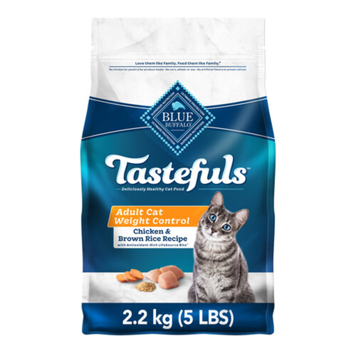 Blue Tastefuls Adult Weight Control Dry Cat Food Chicken & Brown Rice 2.2 kg