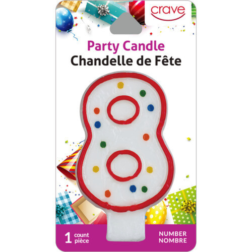 Crave Party Candle Number Eight 1 Pack