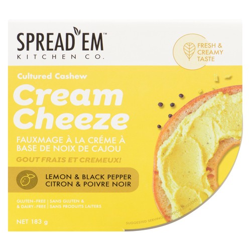 Spread'Em Kitchen Gluten Free Cream Cheese  Lemon & Black Pepper  183 g