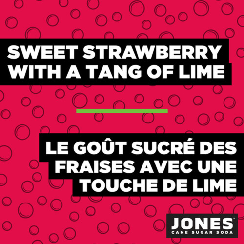 Jones Craft Soda Cane Sugar Strawberry Lime 355 ml (bottle)