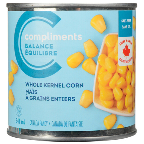Compliments Balance Whole Kernel Corn No Salt 341 ml