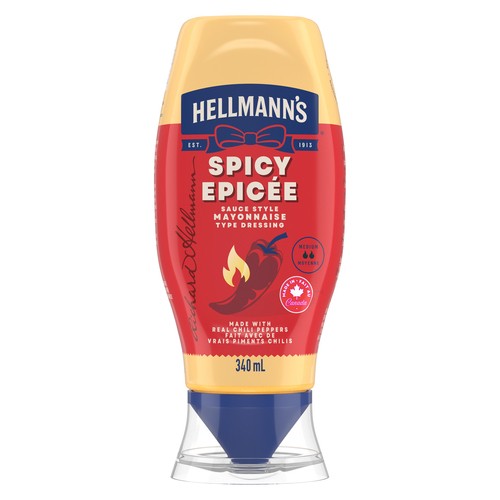 Hellmann's Gluten-Free Mayonnaise Spicy Squeezable Bottle 340 ml