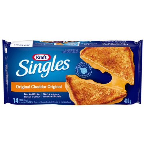 Kraft Singles Thick Sliced Cheese Original Cheddar 14 Slices 410 g