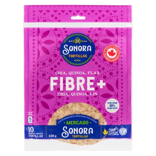 Sonora Tortillas Mercado Chia, Quinoa, Flax Fibre+ Medium  430 g