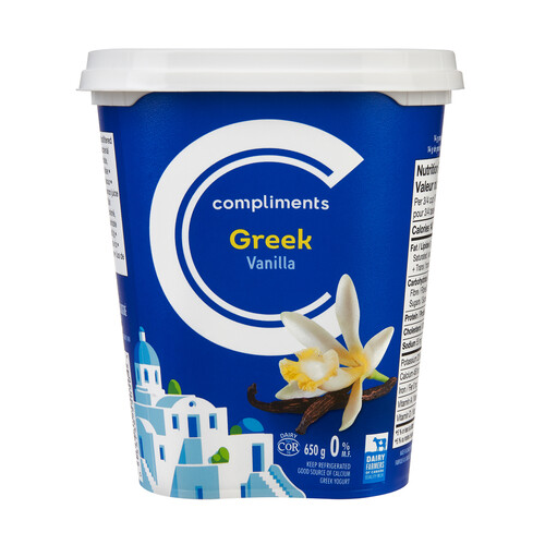 Compliments 0% Greek Yogurt Vanilla 650 g