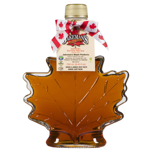 Jakeman's Maple Syrup Autumn Leaf Glass 250 ml