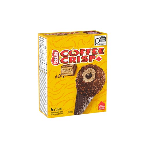 Coffee Crisp Cones Frozen Dessert 4 x 135 ml
