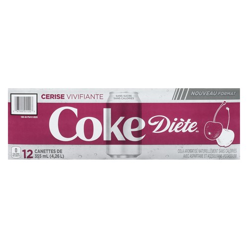 Coca-Cola Diet Soft Drink Feisty Cherry 12 x 355 ml (cans)