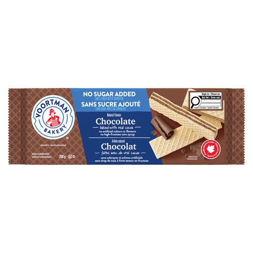 Voortman No Added Sugar Wafer Chocolate 250 g