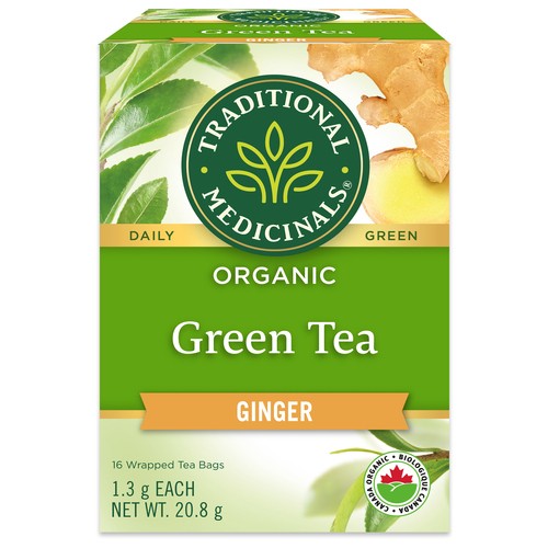 Traditional Medicinals Herbal Tea Green Ginger 16 Tea Bags