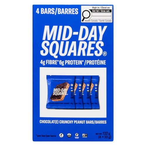 Mid-Day Squares Chocolate Square Crunchy Peanut 4 x 33 g