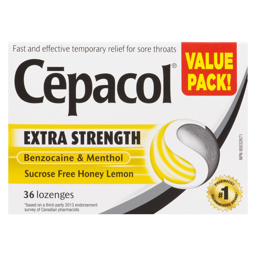Cepacol Extra Strength Honey And Lemon Lozenges 36 Count