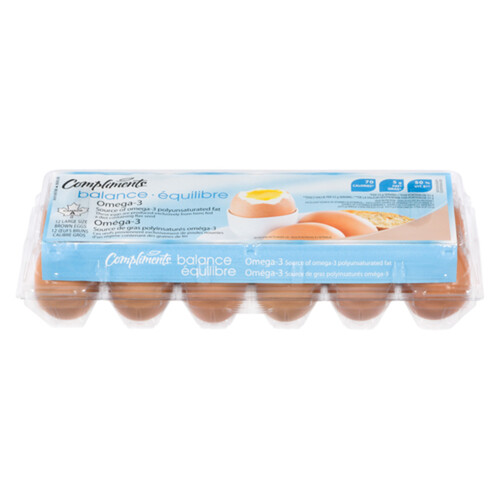 Compliments Balance Omega 3 Brown Eggs Large 12 Count