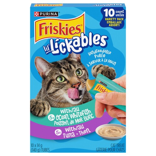 Friskies Lil' Lickables Cat Treats Tuna & Ocean Whitefish Variety Pack 14 x 10 g