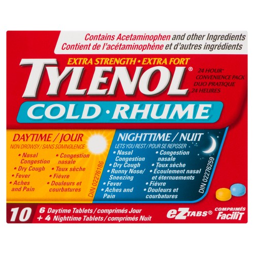 Tylenol Cold Daytime/Nightime Tablets Extra Strength 10 Count